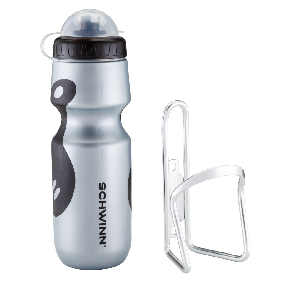 Schwinn Bottle & Cage Set - Silver