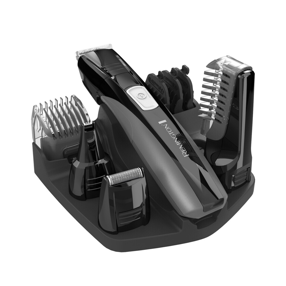 Remington Head to Toe Advanced Rechargeable Powered Body Groomer Kit  Beard Trimmer (10 Pieces)  6.3 Inch  Black