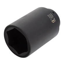 SUNEX TOOLS 254D 1/2 Inch Drive 1-11/16"" Deep Impact Socket Cr-Mo Alloy Steel Radius Corner Design Chamfered Openings Dual Size Markings Meets
