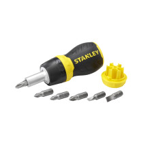 STANLEY Multi-Schroevendraaier, Stubby Ratcheting, Inclusief 6 Verwisselbare Bits (66-358)