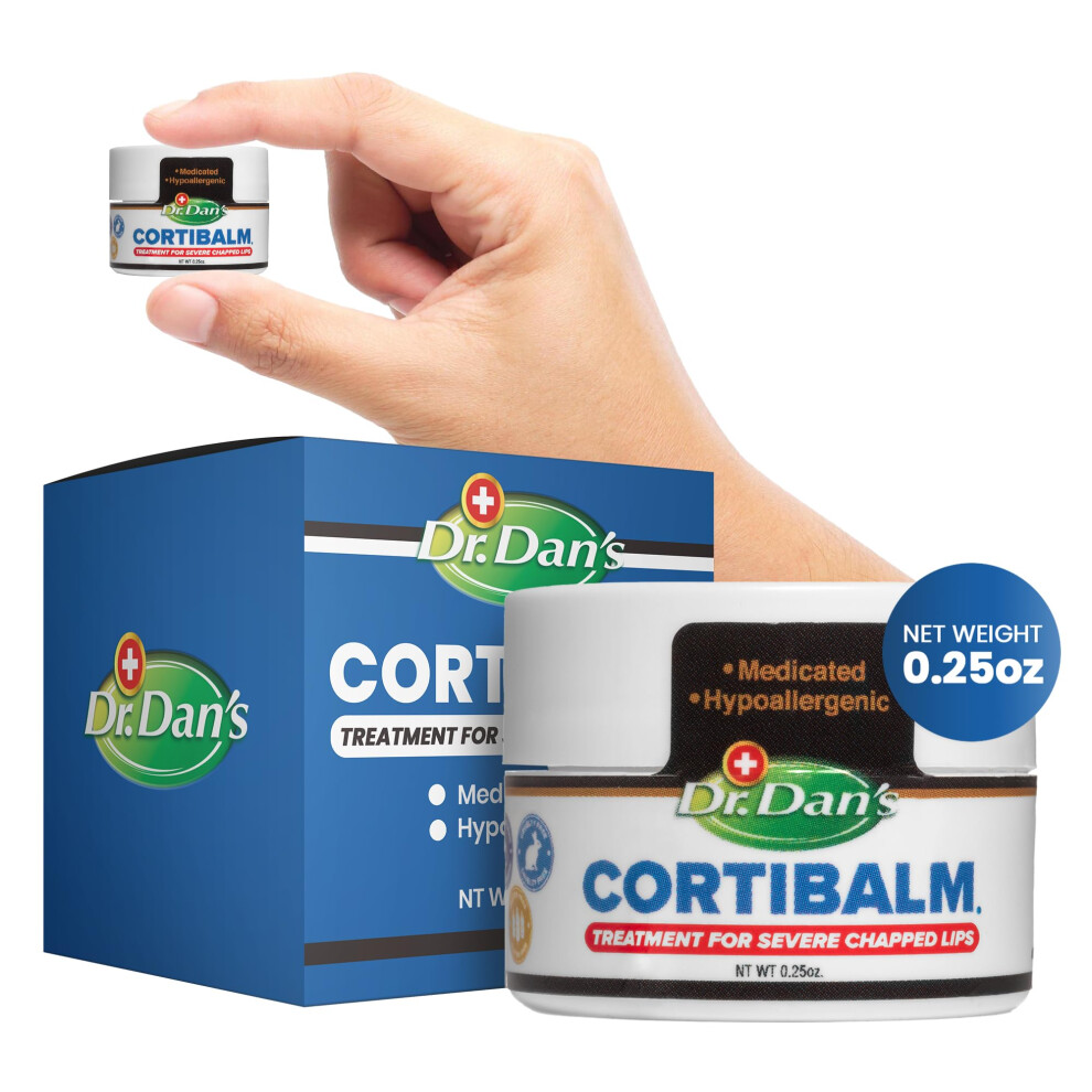 Dr. Dan's Cortibalm Jar - 1 Pack - for Dry Cracked Lips - Healing Lip Balm Jar for Severely Chapped Lips - Designed for Men  Women and Children -