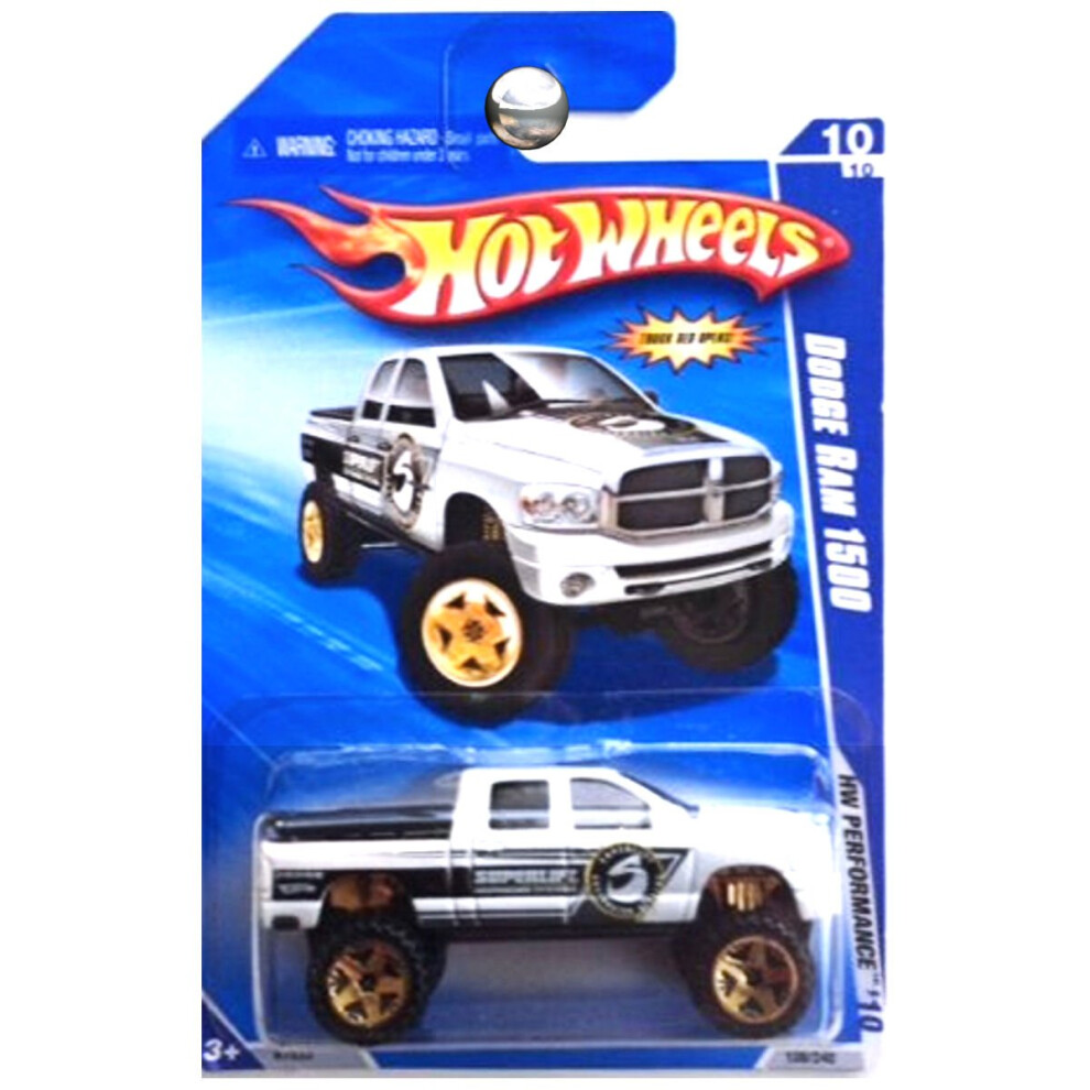 Hot Wheels 2010 HW Performance Dodge Ram 1500 Truck Superlift Suspension White