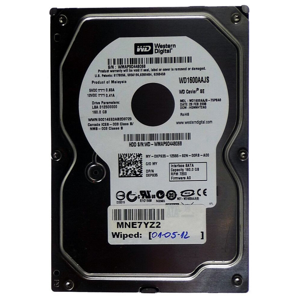 WD Blue 160 GB Desktop Hard Drive: 3.5 Inch  7200 RPM  PATA  8 MB Cache - WD1600AAJB