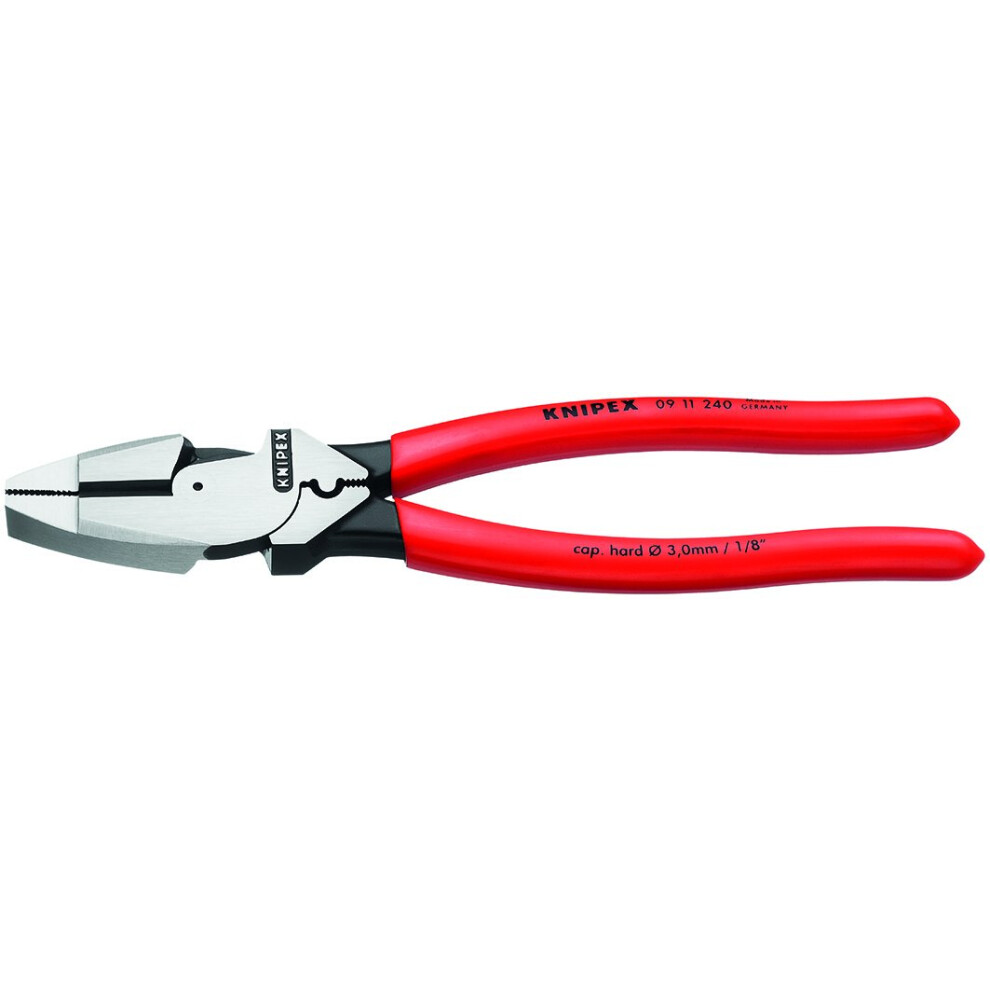 Knipex 09 11 240 9.5-Inch Ultra-High Leverage Lineman's Pliers with Fish Tape Puller and Crimper