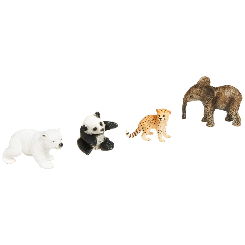 Schleich North America Wild Life 4-Piece Baby Animal Toy Set (14794)