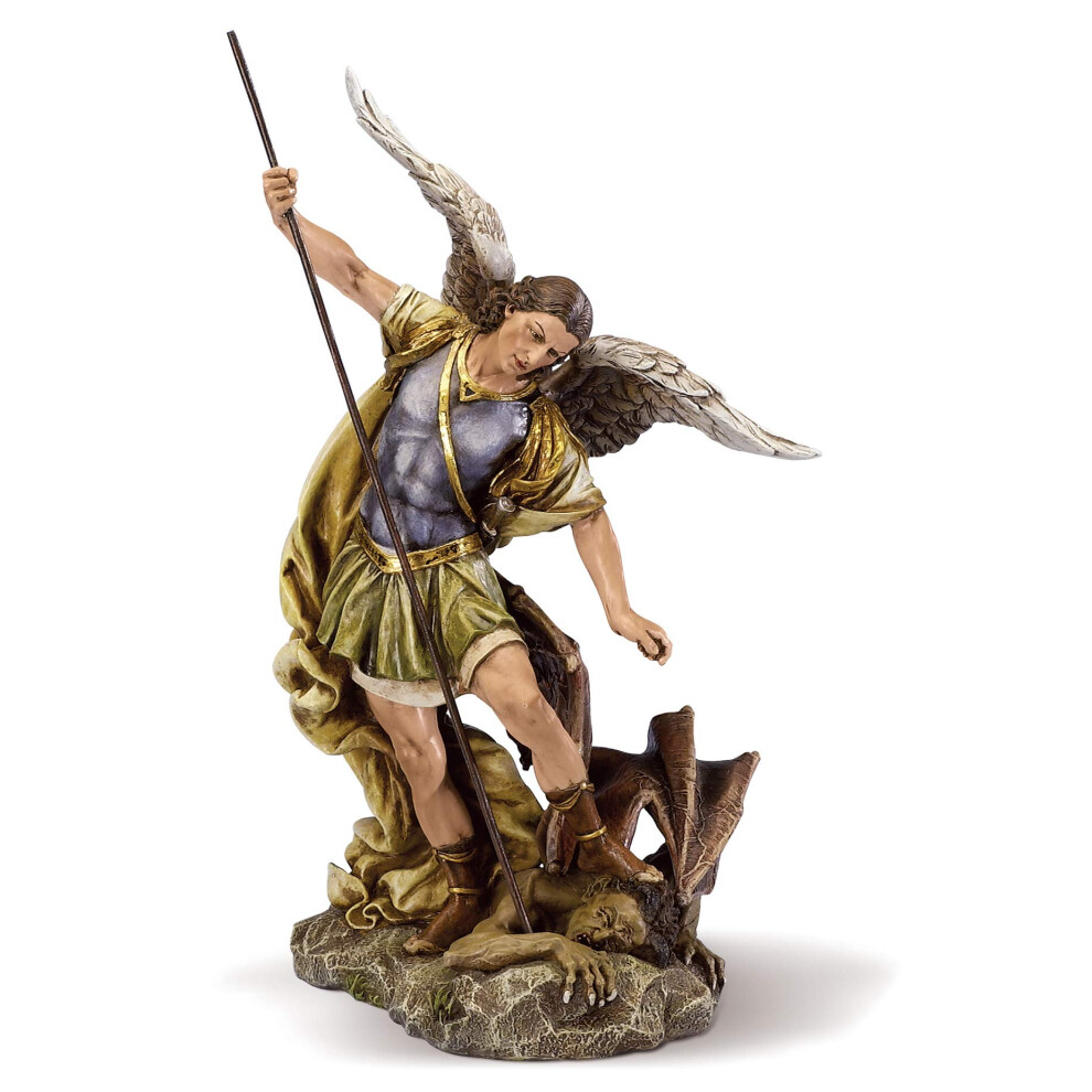 Joseph's Studio by Roman - St. Michael Figure on Base  10"" Scale Renaissance Collection  12"" H  Resin and Stone  Religious Gift  Decoration