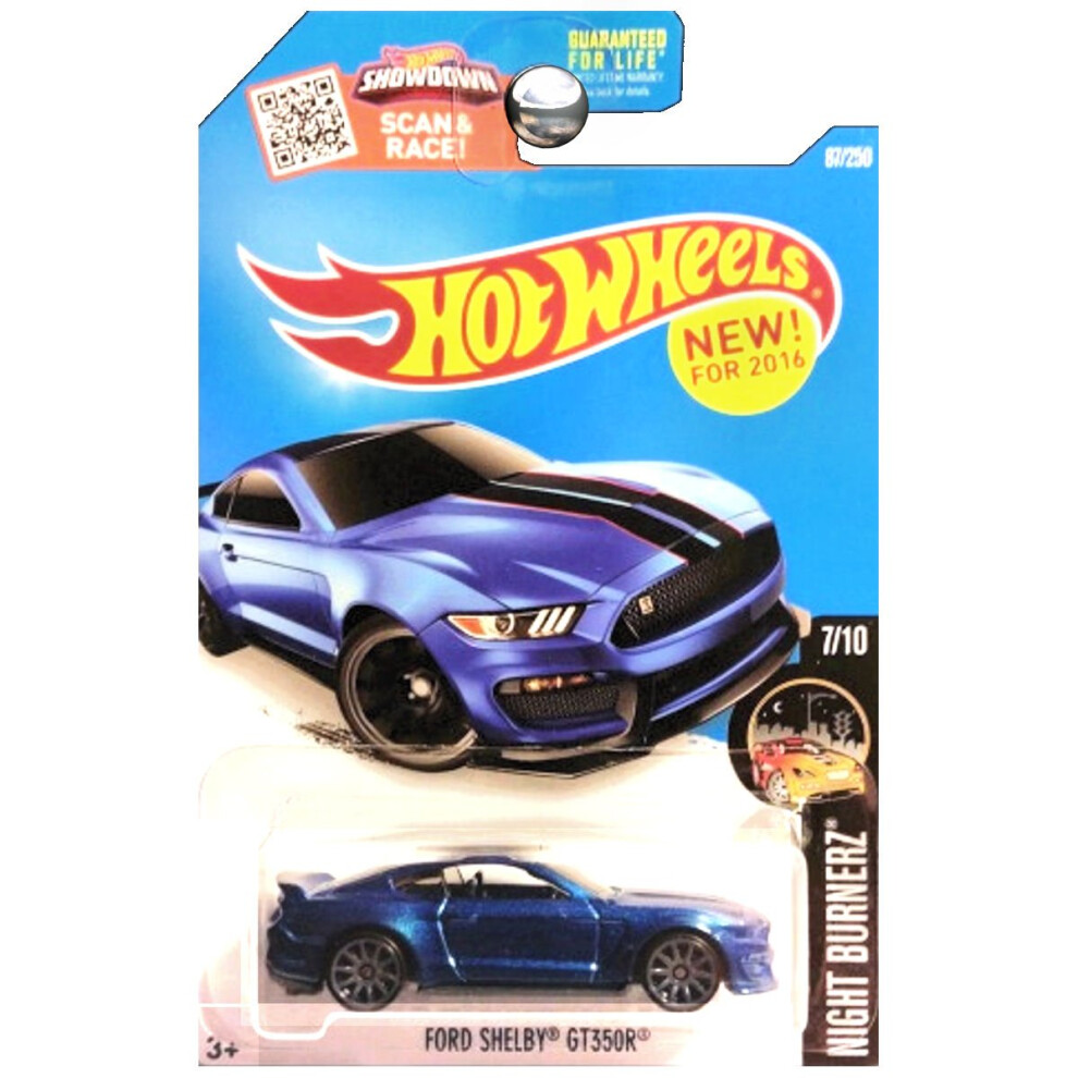 Hot Wheels 2016 Night Burnerz Ford Shelby GT350R 87/250  Blue