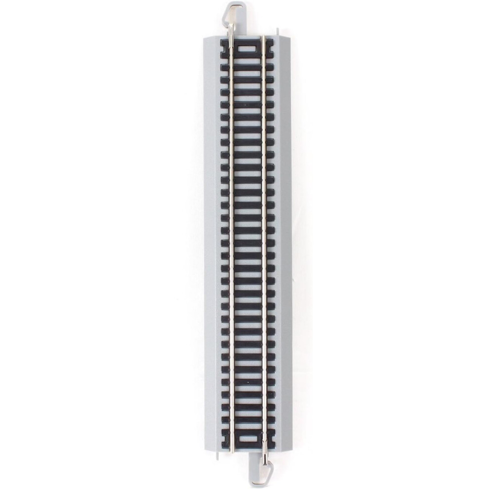 Bachmann Trains - Snap-Fit E-Z Track 9  Straight Track (4/card) - Nickel Silver Rail With Gray Roadbed - HO Scale  8