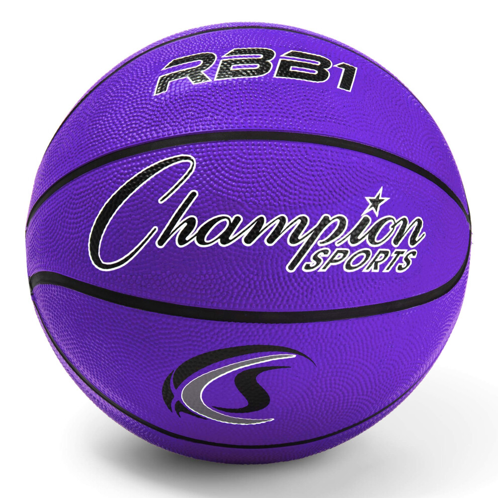 Champion Sports Rubber Official Basketball  Heavy Duty - Pro-Style Basketballs  Various Sizes - Premium Basketball Equipment  Indoor Outdoor - Physica