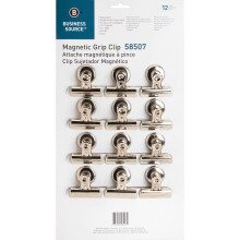 Business Source 58507 Clips Magnéticos, Paquete de Exhibición, Tamaño 2, 2-1/4 Pulgadas W, 1/2 Pulgada Cap, 12/BX, SR