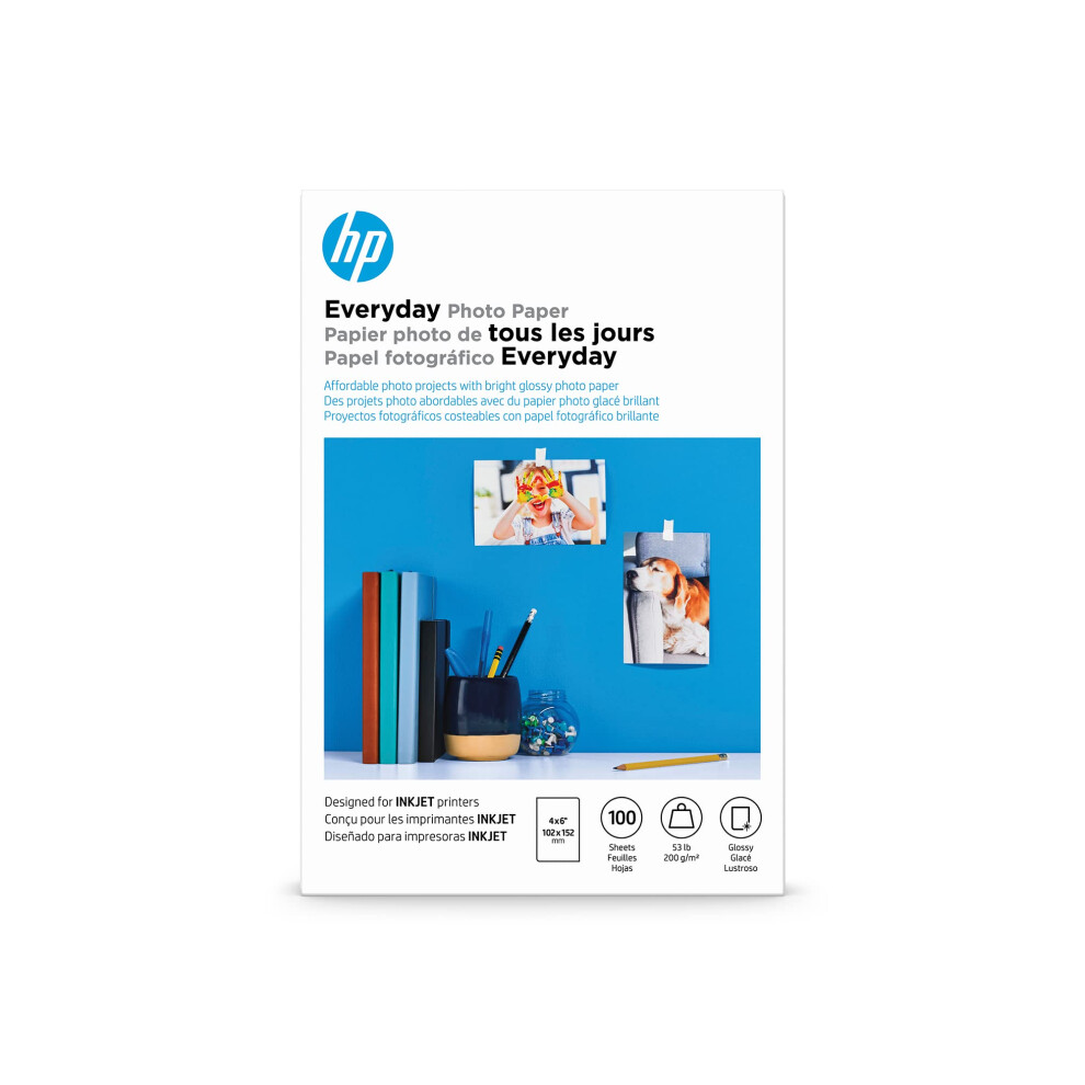 HP Everyday Photo Paper  Glossy  4x6 in  100 sheets (CR759A)  Pack of 1