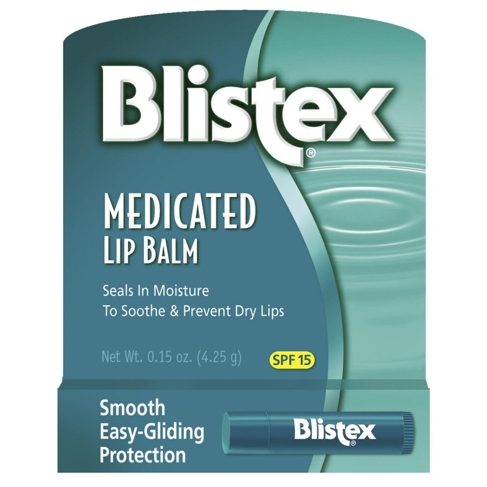 Blistex Medicated Lip Balm  0.15 Ounce  (Pack of 24) - Prevent Dryness & Chapping  SPF 15 Sun Protection  Seals in Moisture  Hydrating Lip Balm  Easy