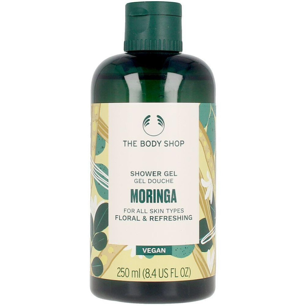 The Body Shop Moringa Shower Gel - Floral & Refreshing For All Skin - Vegan - 8.4 Fl Oz