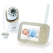 Infant Optics DXR-8 480p Video Baby Monitor Non-WiFi Hack-Proof FHSS Connection Interchangeable Lenses Pan Tilt Zoom LED Sound Bar Night Vision