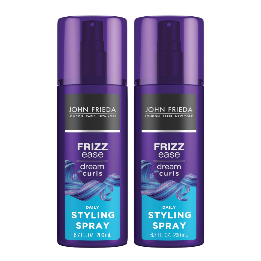 John Frieda Anti Frizz  Frizz Ease Dream Curls Daily Styling Spray for Curly Hair  Revitalizes Natural Curls  2-6.7 Oz