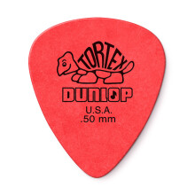 P   as de guitarra Jim Dunlop Standard Dunlop de 50 mm, color rojo, Tortex Standard, paquete de 12 (418P.50)