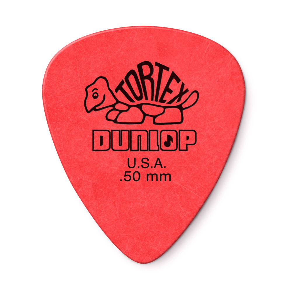 Jim Dunlop 418P.50 Plettri In Tortex, Spessore Da 0.5 Mm, 12 Pezzi, Rosso-image