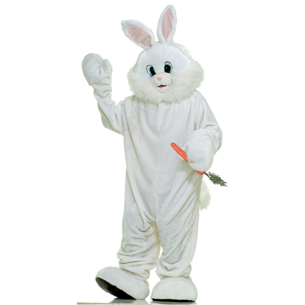 Forum Deluxe Plush Bunny Rabbit Mascot Costume  White  One Size