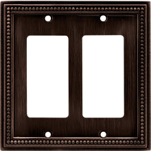 Brainerd 64403 dubbele decorator wandplaat / schakelplaat / deksel met kralen Venetiaans brons