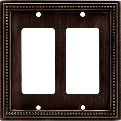 Brainerd 64403 Plaque murale double dcoration perle / Plaque d'interrupteur / Couvercle Bronze vnitien