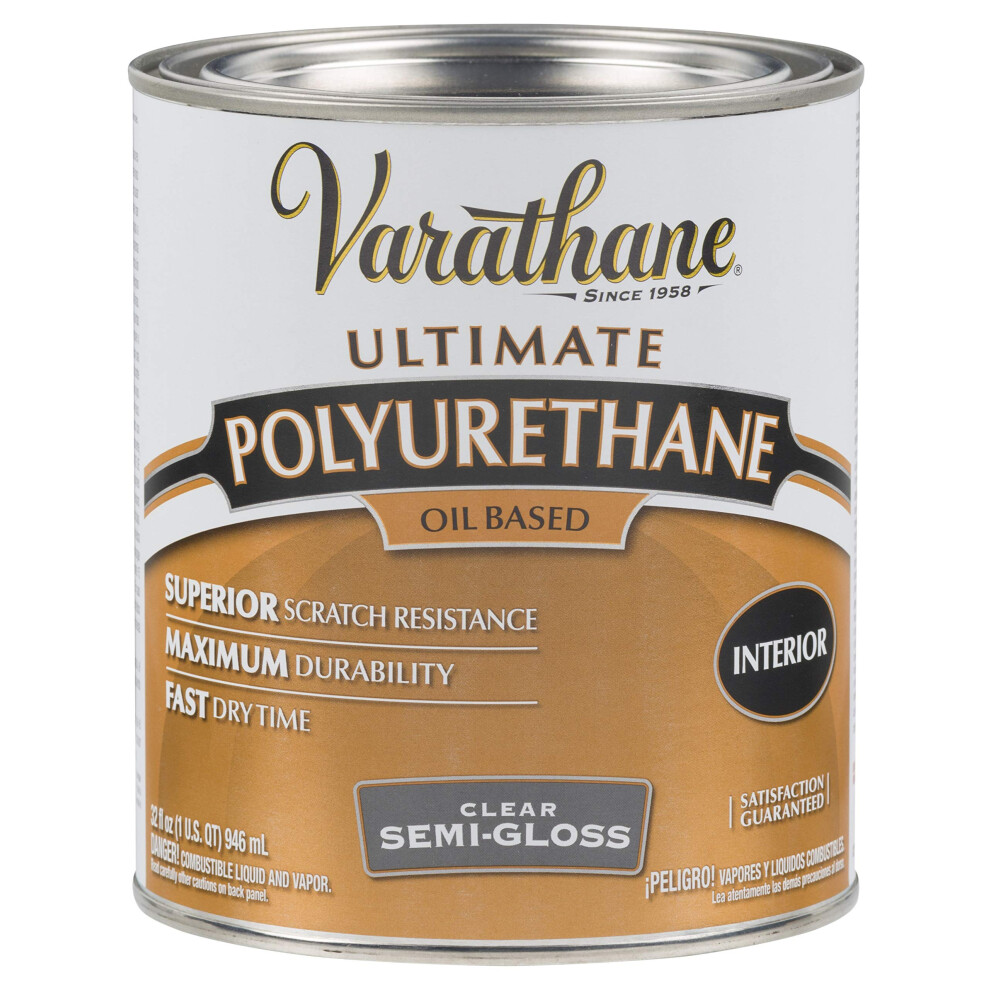 Rust-Oleum 6041H Oil-Based Ultimate Polyurethane  Quart  Semi-Gloss Finish  32 Fl Oz