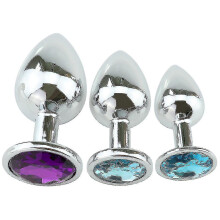 Butt Plug Set Anal Plug Butt Plugs Starter Kit Small Medium Large Stainless Steel Metal Anal Plug-3p