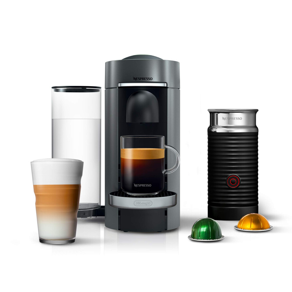 Nespresso Vertuo Plus Deluxe Coffee and Espresso Maker by De'Longhi  Titan with Aeroccino Milk Frother  110 Volts