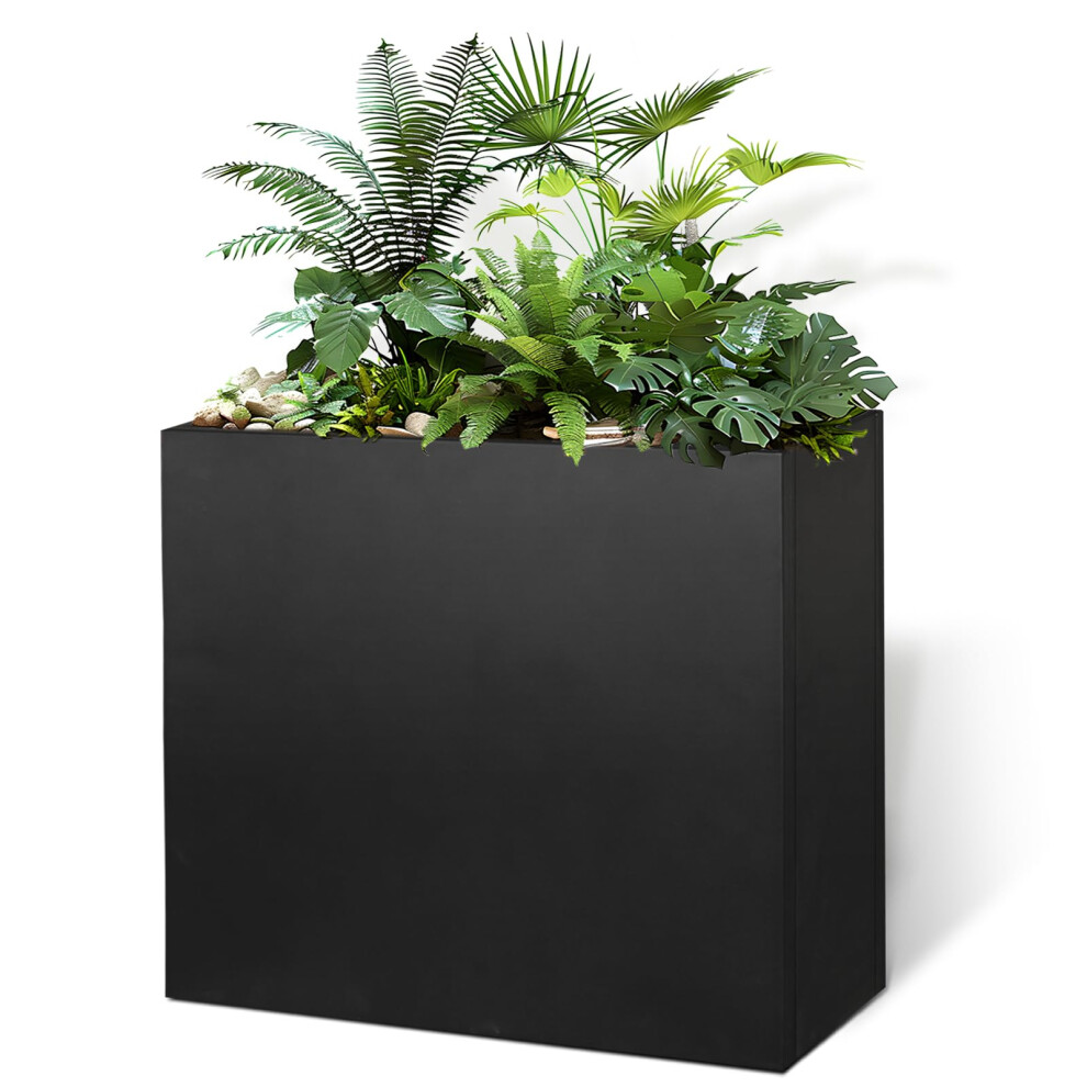 GZLVSOW Galvanized Steel Metallic Heavy Planter for Outdoor Plants 24""x10""x24"" Metal Planter Spliced Flower Planter with Partitions for Outside Ind-image-OPC-PFSWWQW-NEW