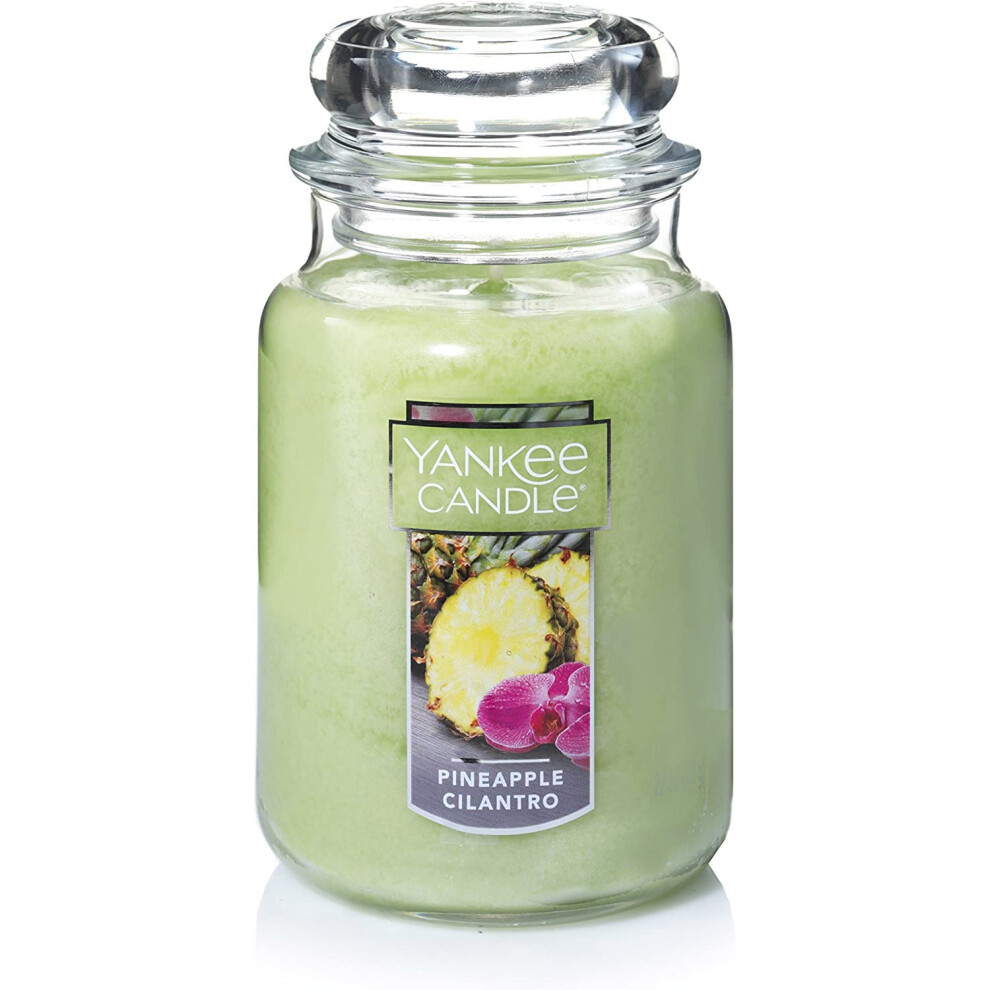 Yankee Candle Pineapple Cilantro Scented  Classic 22oz Large Jar Single Wick Candle  Over 110 Hours of Burn Time