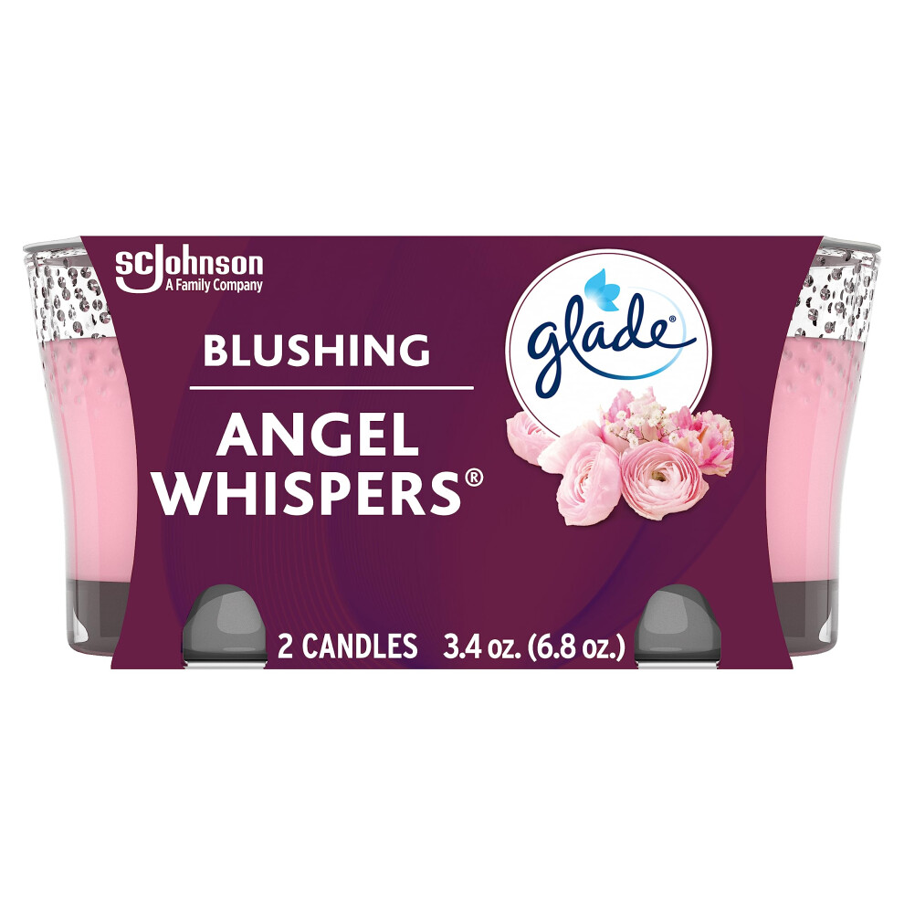 Glade Candle Jar  Air Freshener  Angel Whispers  3.4 oz  2 pack