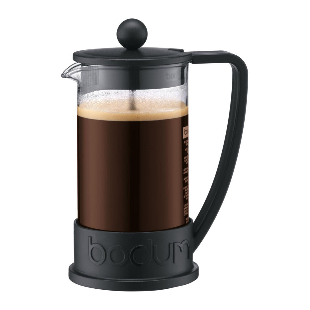 Bodum 12oz Brazil French Press Coffee Maker  High-Heat Borosilicate Glass  Black - Made in Portugal