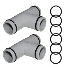 (2 PACK)1-1/4 Tum T T-joint Pool Filter Pump Slangkoppling för Intex Pooler
