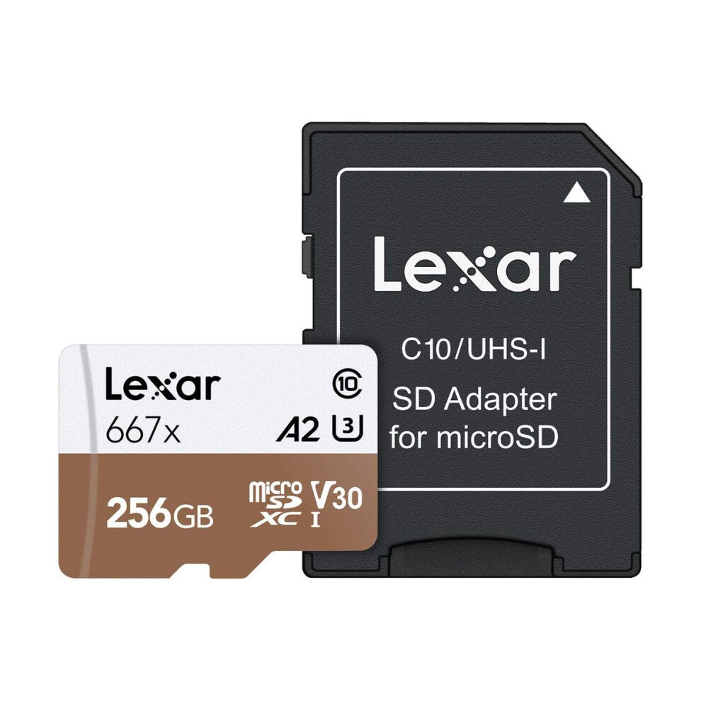 Lexar Professional 667X 256GB MicroSDXC UHS-I/U3 Card (LSDMI256BNA667A)