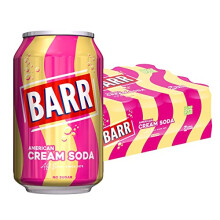 BARR since 1875, 24 Pack American Cream Soda, Zero Creamy Taste of American Cream Soda, 24 x 330ml Cans
