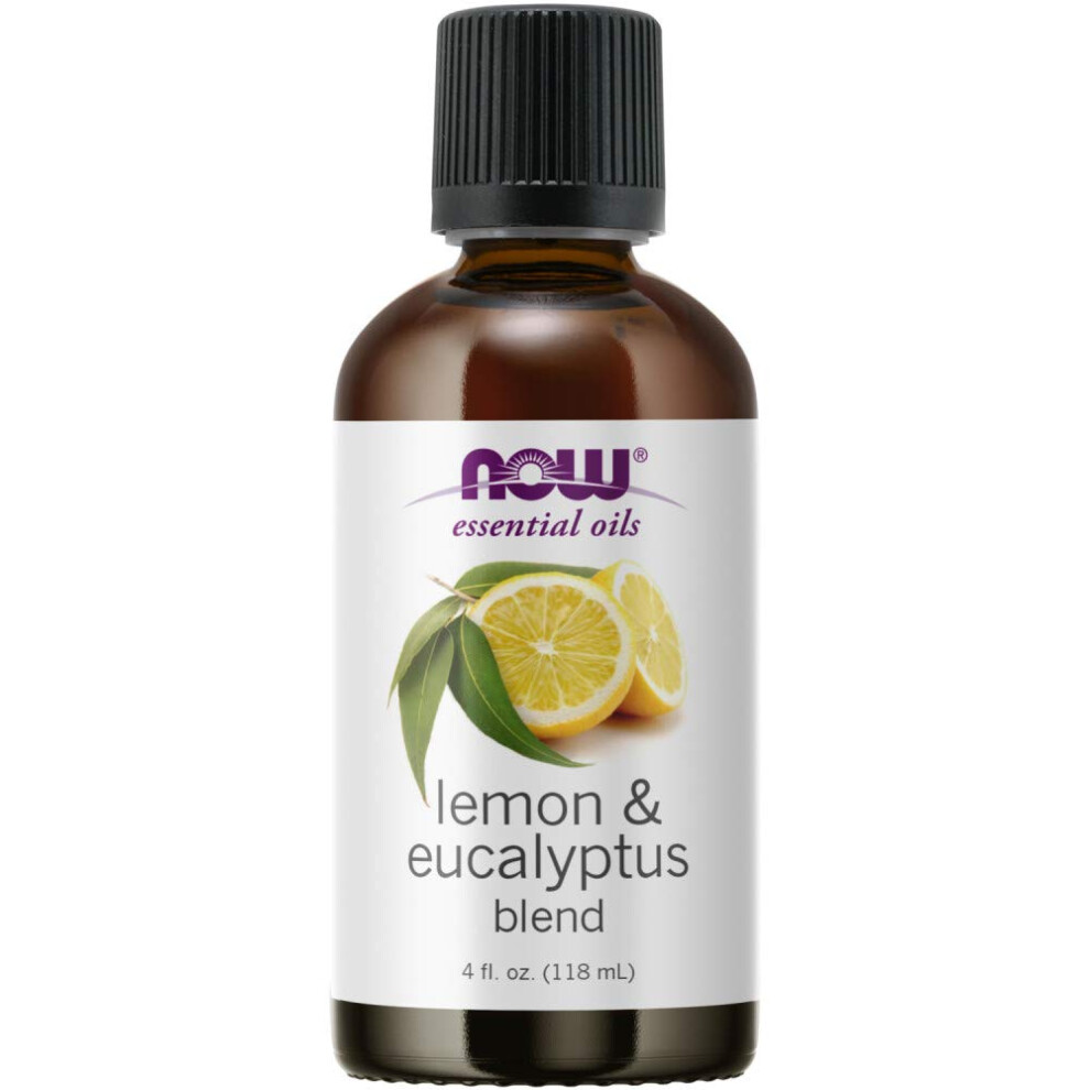 NOW Essential Oils  Lemon & Eucalyptus Oil Blend  Invigorating Aromatherapy Scent  Blend of Pure Lemon Oil and Pure Eucalyptus Oil  Vegan  Child Resis