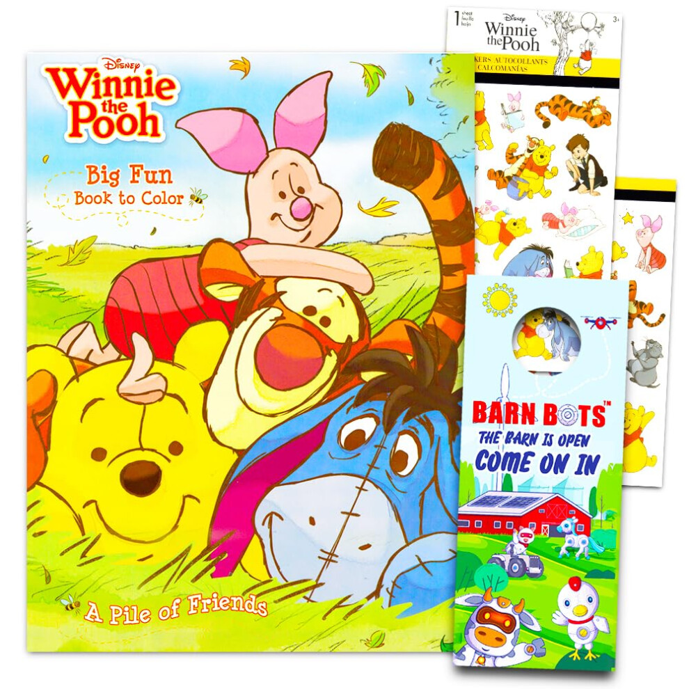 Winnie The Pooh Coloring Book with Stickers ~ 80-Page Coloring Book with Winnie The Pooh Stickers Pack