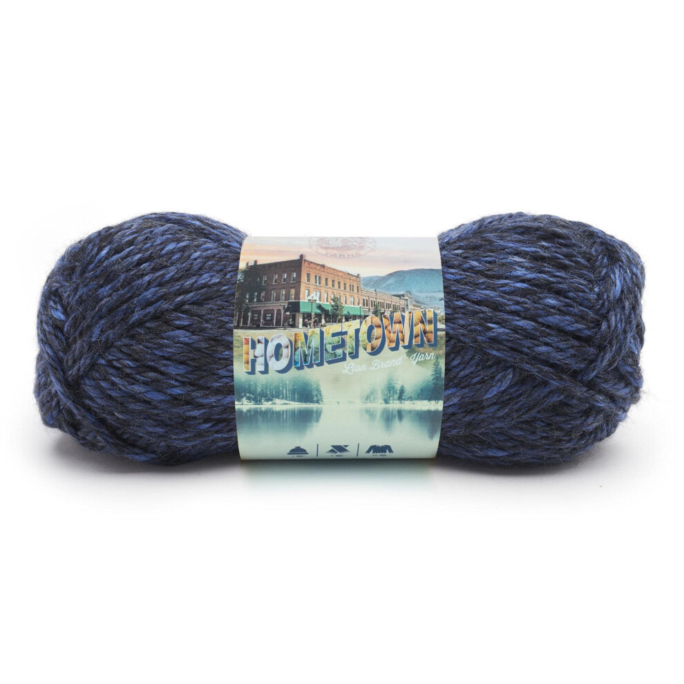 Lion Brand Yarn Hometown Yarn  Bulky Yarn  Yarn for Knitting and Crocheting  1-Pack  Milwaukee Midnight