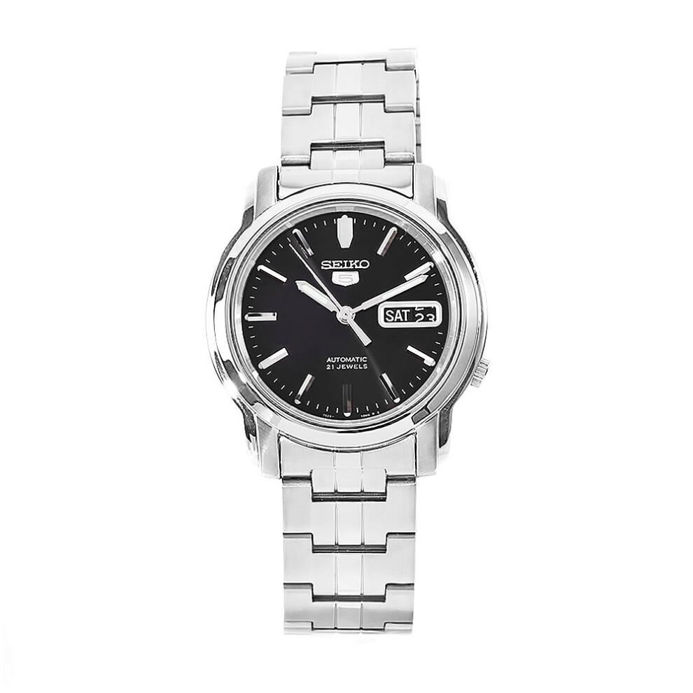 Seiko Men's SNKK71 5 Stainless Steel Black Dial Watch