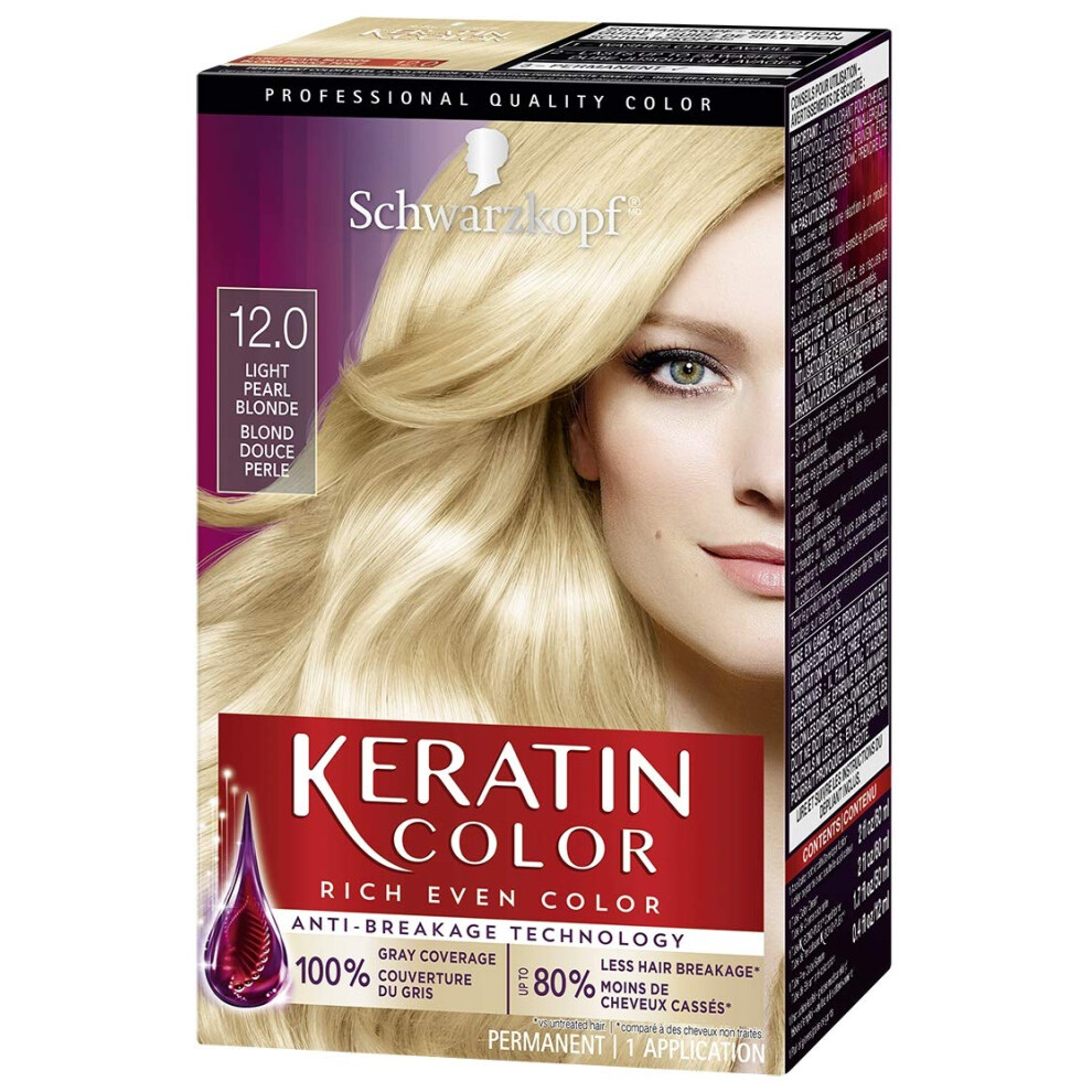 Schwarzkopf Keratin Color Permanent Hair Color Cream  12.0 Light Pearl Blonde