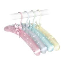 Whitmor Satin Collection Set of 4 Assorted Pastel Padded Blouse Hangers