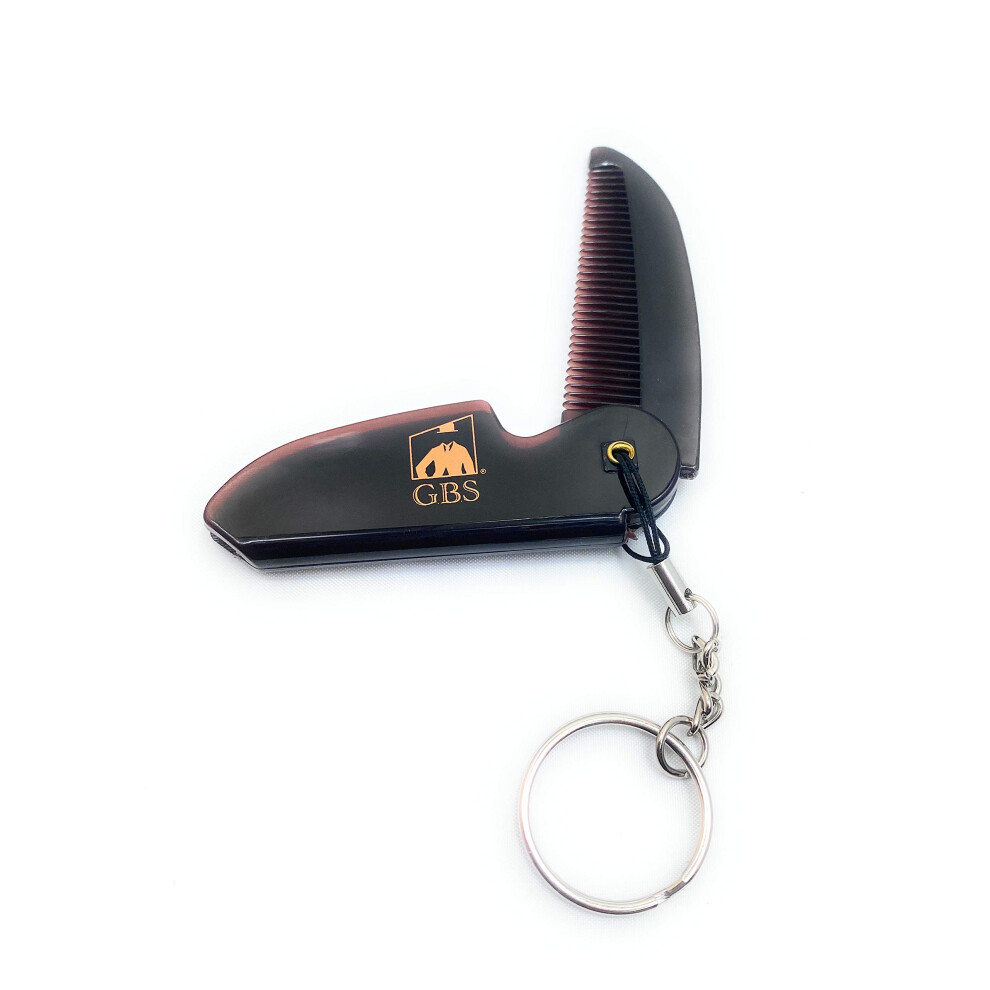 G.b.s Folding Beard Comb For Men - Handmade Keychain Mustache Comb - Portable Pocket Travel Comb For Grooming & Combing Hair, Beards And Mustaches