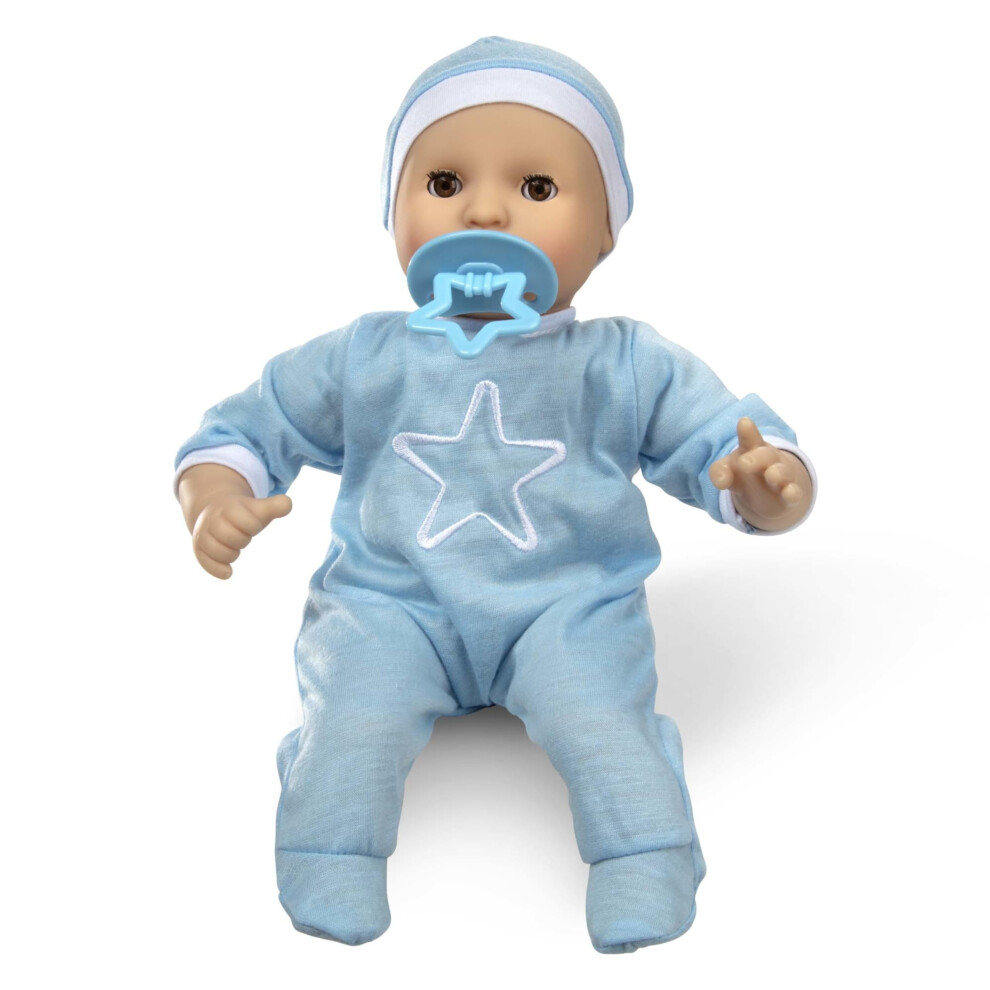 Melissa & Doug Mine to Love Jordan 12  Light Skin-Tone Boy Baby Doll with Romper  Cap  Pacifier