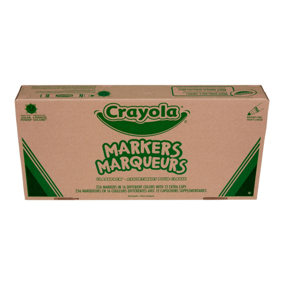 Crayola Broad Line Markers Classpack (256 Ct)  Bulk School Supplies For Teachers  Kids Markers For School  Classroom Must Have