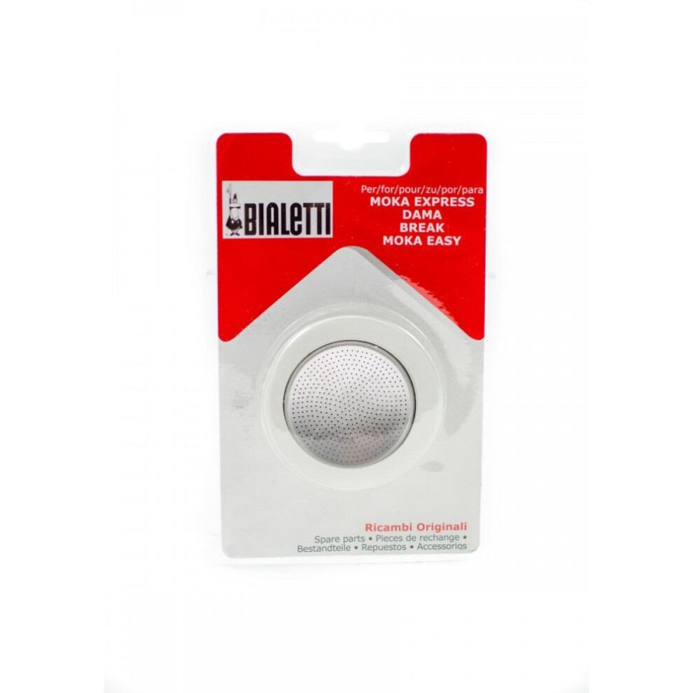 Bialetti Moka 9-Cup Gasket/Filter Replacement Parts White