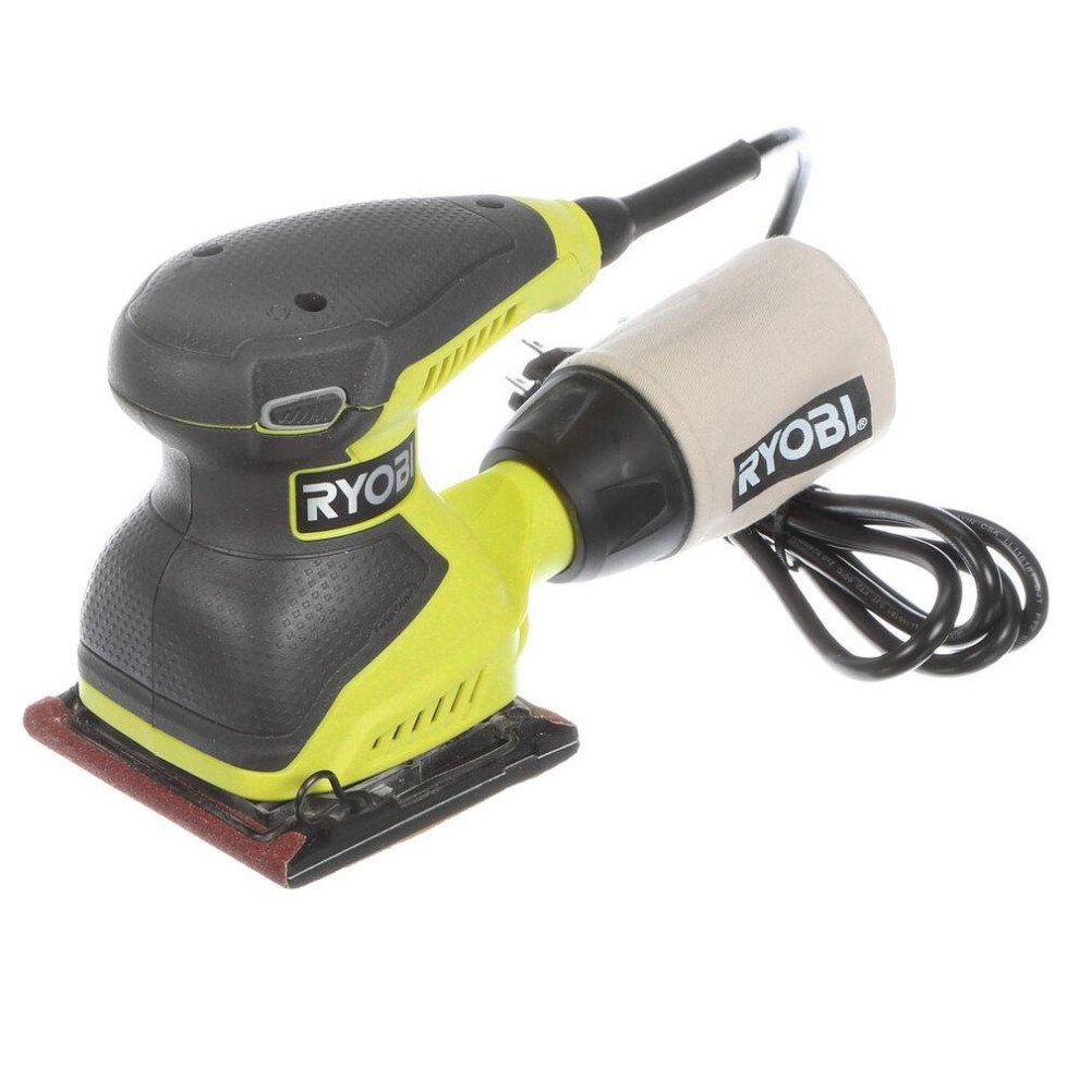 Ryobi S652DGK Corded 2 Amp 1/4 Inch 14 000 OBM Squared Orbital Finishing Sheet Sander