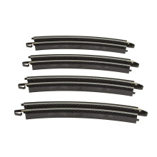Bachmann Trains - Snap-Fit E-Z Track 18" Radius Kurvenstück (4/Pack) - Stahllegierungs-Schiene mit schwarzem Bett - HO Maßstab