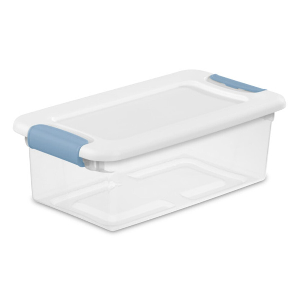 Sterilite 24-Pack Stackable Storage Bin with Lid Clear Plastic Design 6 Quart