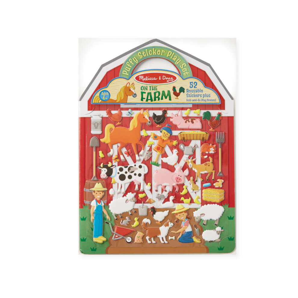 Melissa & Doug Puffy Sticker Play Set - On the Farm - 52 Reusable Stickers  2 Fold-Out Scenes - FSC Certified