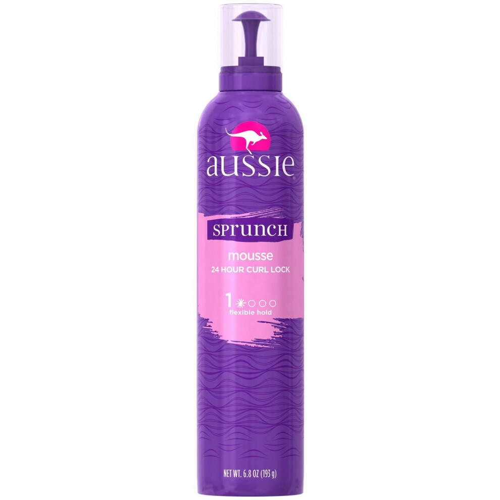 Aussie Sprunch Hair Mousse Plus Leave-In Conditioner  6.8 oz