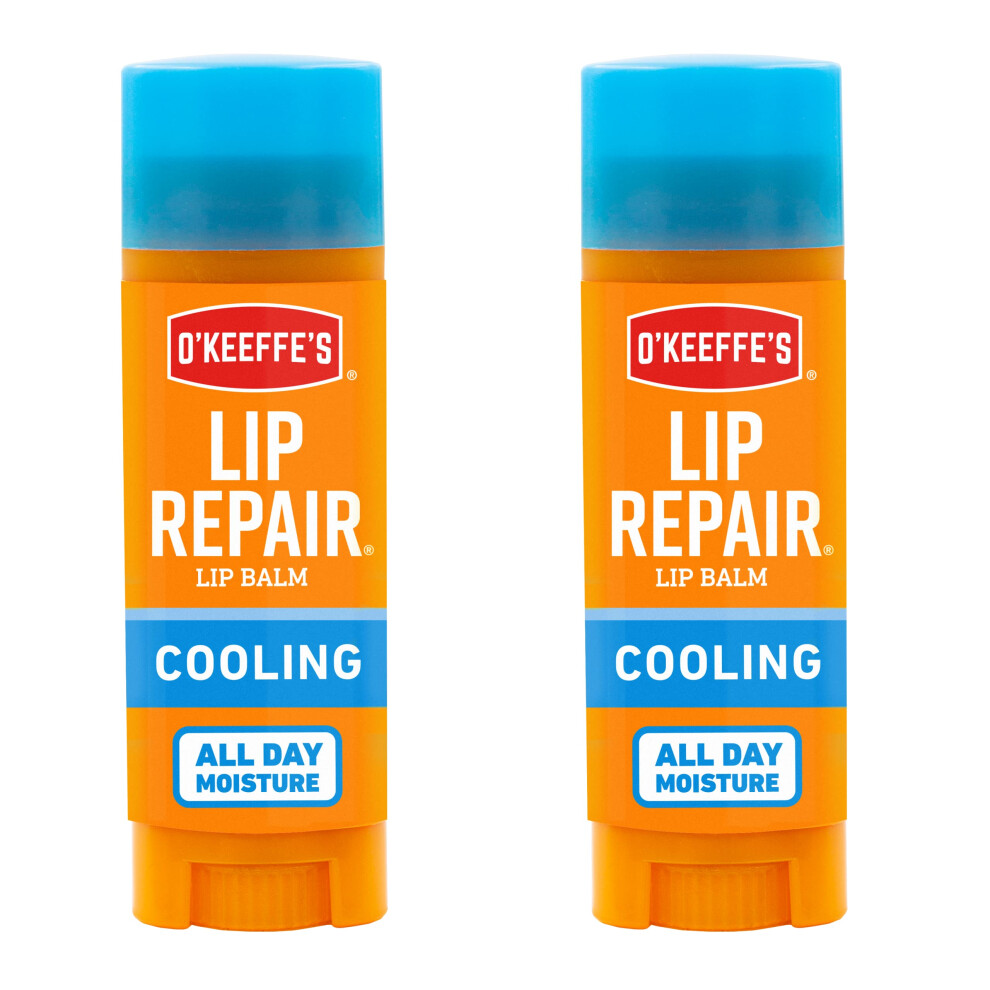 O'Keeffe's Cooling Relief Lip Repair Lip Balm for Dry  Cracked Lips  Stick  (Pack of 2)